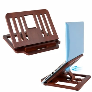 Bamboo Foldable Laptop Stand Holder, 6-Level Adjustable Ergonomic Notebook Riser with Heat Dissipation for 10-17 Inch Laptops, MacBook, Tablet (Dark Brown) Bamboo Foldable Laptop Stand Holder, 6-Level Adjustable Ergonomic Notebook Riser with Heat Dissipation for 10-17 Inch Laptops, MacBook, Tablet (Dark Brown)