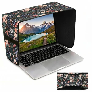 Laptop Shade 15-16 Inch, Outdoor Black Floral Pattern Foldable Sun Visor Blocks Glare, Protect Screen for Outdoor Work, Lightweight Anti-glare Hood, Portable Laptop Block Laptop Shade 15-16 Inch, Outdoor Black Floral Pattern Foldable Sun Visor Blocks Glare, Protect Screen for Outdoor Work, Lightweight Anti-glare Hood, Portable Laptop Block