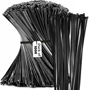 12-Inch Black Zip Ties - 1000-Pack Heavy Duty Wire and Cable Ties - Durable Self-Locking Nylon with 40 lbs Tensile Strength - UV and Temperature Resistant for Indoor and Outdoor Use 12-Inch Black Zip Ties - 1000-Pack Heavy Duty Wire and Cable Ties - Durable Self-Locking Nylon with 40 lbs Tensile Strength - UV and Temperature Resistant for Indoor and Outdoor Use