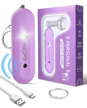 Personal Safety Alarm for Women - Waterproof Rechargeable Security Alarm - 140dB Extra Loud Siren with SOS Strobe Light - Self Defense Keychain for Women Girls Teens Seniors Personal Safety Alarm for Women - Waterproof Rechargeable Security Alarm - 140dB Extra Loud Siren with SOS Strobe Light - Self Defense Keychain for Women Girls Teens Seniors
