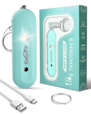 Personal Safety Alarm for Women - Waterproof Rechargeable Security Alarm - 140dB Extra Loud Siren with SOS Strobe Light - Self Defense Keychain for Women Girls Teens Seniors(Blue) Personal Safety Alarm for Women - Waterproof Rechargeable Security Alarm - 140dB Extra Loud Siren with SOS Strobe Light - Self Defense Keychain for Women Girls Teens Seniors(Blue)