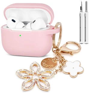 Compatible with AirPods Pro 2nd Generation Case with Cleaner Kit, Silicone Protective Case for Apple AirPod Pro 2nd/1st Earbuds Wireless Charging Cases with Bling Keychain (Pink) Compatible with AirPods Pro 2nd Generation Case with Cleaner Kit, Silicone Protective Case for Apple AirPod Pro 2nd/1st Earbuds Wireless Charging Cases with Bling Keychain (Pink)