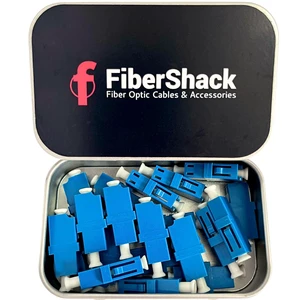 LC Coupler Tin - 20 Pack - Single Mode LC Fiber Couplers Set. LCUPC Fiber Adapters are Pre-Cleaned & Extend LCUPC Optical Cables. Connects SM Simplex or Duplex Cables LC Coupler Tin - 20 Pack - Single Mode LC Fiber Couplers Set. LCUPC Fiber Adapters are Pre-Cleaned & Extend LCUPC Optical Cables. Connects SM Simplex or Duplex Cables