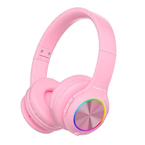 Kids Bluetooth Headphones, LED Lights, with Fabric Carry Case Over Ear Kids Wireless Headphones, 74/85/94dB Safe Volume, Micro SD, Wired Mode, HD Stereo, Built-in Mic for Travel/Tablet/PC Kids Bluetooth Headphones, LED Lights, with Fabric Carry Case Over Ear Kids Wireless Headphones, 74/85/94dB Safe Volume, Micro SD, Wired Mode, HD Stereo, Built-in Mic for Travel/Tablet/PC