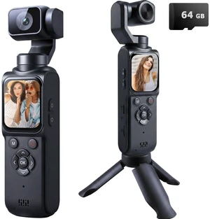 4K Vlogging Camera Pocket Cam with Face Tracking, 64GB Card Body Camera Action Cam with 330° Rotating Lens, WiFi, Handheld POV Cameras, Vlog Cam for YouTube, TikTok, Travel, Daily Life 4K Vlogging Camera Pocket Cam with Face Tracking, 64GB Card Body Camera Action Cam with 330° Rotating Lens, WiFi, Handheld POV Cameras, Vlog Cam for YouTube, TikTok, Travel, Daily Life