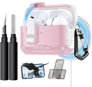 for AirPods Pro 3 Case Cover with Secure Lock & Phone Stand Compatible with MagSafe,Cleaner Kit & Keychain Included,Full Protection for Apple AirPods Pro 3rd Generation,White Pink for AirPods Pro 3 Case Cover with Secure Lock & Phone Stand Compatible with MagSafe,Cleaner Kit & Keychain Included,Full Protection for Apple AirPods Pro 3rd Generation,White Pink