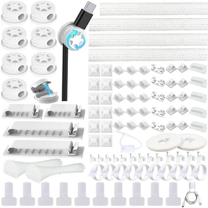 328Pcs White Cable Management Kit, 8 Magnetic Cable Clips 69Adhesive Cable Holder,4 Cable Sleeve Split,22Reusable Cable Strap,200 Nylon Cable Zip Ties,25 Zip Tie Mounts, TV Home 328Pcs White Cable Management Kit, 8 Magnetic Cable Clips 69Adhesive Cable Holder,4 Cable Sleeve Split,22Reusable Cable Strap,200 Nylon Cable Zip Ties,25 Zip Tie Mounts, TV Home