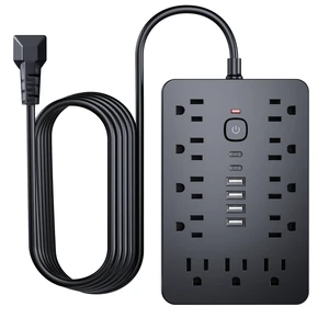 5 Ft Power Strip Surge Protector, Black Extension Cord with 8 AC Outlets 11 USB Ports and 2 USB C Ports, Multi Plug Wall Outlet with Surge Protection for Home Office Dorm Room 5 Ft Power Strip Surge Protector, Black Extension Cord with 8 AC Outlets 11 USB Ports and 2 USB C Ports, Multi Plug Wall Outlet with Surge Protection for Home Office Dorm Room