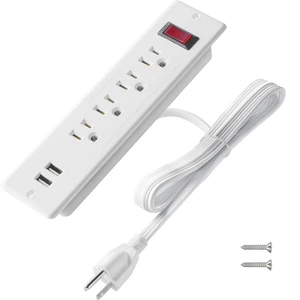 Mountable Power Strip Recessed Power Strip with USB 4 Outlet 2 USB Multiple Protection Built in Conference Desk Counter Workbench for PC Home Electric Appliance ETL Listed(White) Mountable Power Strip Recessed Power Strip with USB 4 Outlet 2 USB Multiple Protection Built in Conference Desk Counter Workbench for PC Home Electric Appliance ETL Listed(White)