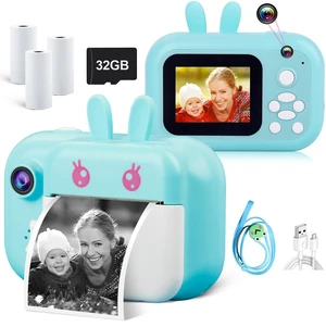 Instant Print Camera for Kids, Dual-Lens 40MP Kids Digital Video Camera Christmas Birthday Gifts, 1080P Portable Toddler Camera for Girls Boys Age 3-12, 2.4" Selfie Camera Toys with 32GB Card, Blue Instant Print Camera for Kids, Dual-Lens 40MP Kids Digital Video Camera Christmas Birthday Gifts, 1080P Portable Toddler Camera for Girls Boys Age 3-12, 2.4" Selfie Camera Toys with 32GB Card, Blue