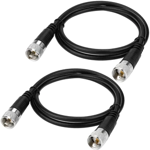 RG8x Jumper Cable, 3ft 2 Pack CB Coax Cable PL259 UHF Connector 50 ohm Low Loss for Ham Radio, Antenna Analyzer, Dummy Load and SWR Meter RG8x Jumper Cable, 3ft 2 Pack CB Coax Cable PL259 UHF Connector 50 ohm Low Loss for Ham Radio, Antenna Analyzer, Dummy Load and SWR Meter