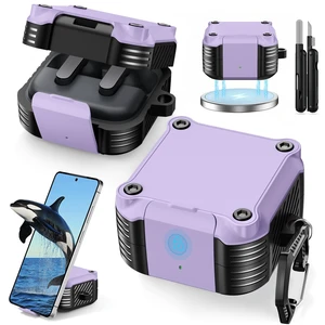 for Samsung Galaxy Buds 4 Pro Case/Galaxy Buds 4 Case (2026) with Lock Rugged Case Cover with Phone Stand & Cleaning Kit & Carabiner, Compatible with MagSafe, Purple for Samsung Galaxy Buds 4 Pro Case/Galaxy Buds 4 Case (2026) with Lock Rugged Case Cover with Phone Stand & Cleaning Kit & Carabiner, Compatible with MagSafe, Purple