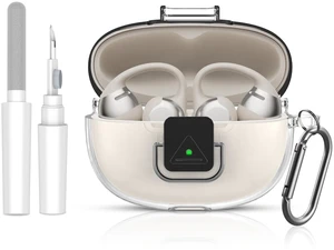 for SHOKZ OpenDots 2 Case with Lock Clip, Clear Case for SHOKZ Open Dots ONE & Two Earbuds Accessories, Scratch Shock Resistant Protective Cover with Keychain & Cleaner Kit (Clear) for SHOKZ OpenDots 2 Case with Lock Clip, Clear Case for SHOKZ Open Dots ONE & Two Earbuds Accessories, Scratch Shock Resistant Protective Cover with Keychain & Cleaner Kit (Clear)