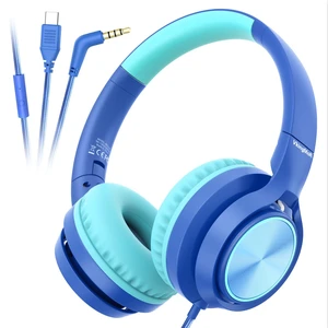 Kids Headphones USB Type C for School Travel with Mic Upgrade USB-C&3.5mm Jack,Safe Volume 94dB,HD Stereo Sound Foldable On-Ear Headphones for Boys/Girls/Students/Tablet/Blue Kids Headphones USB Type C for School Travel with Mic Upgrade USB-C&3.5mm Jack,Safe Volume 94dB,HD Stereo Sound Foldable On-Ear Headphones for Boys/Girls/Students/Tablet/Blue