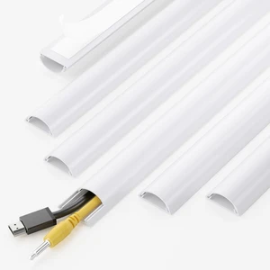 85in Cord Cover, Half Round Cord Hider, W1.18 x H0.43in, White Curved Design, Self-Adhesive Cord Covers for Wires on Wall, Medium Wire Hider for 1-2 Cords 85in Cord Cover, Half Round Cord Hider, W1.18 x H0.43in, White Curved Design, Self-Adhesive Cord Covers for Wires on Wall, Medium Wire Hider for 1-2 Cords