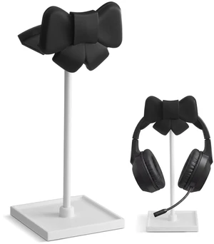 Black Bow Headphone Stand Cute Headphone Holder with Storage Tray Curved, Coquette, Gaming, Headset Holder for Desk, Space Saving, Organizer, Desktop, Women, All Headset, Home Office Setup Black Bow Headphone Stand Cute Headphone Holder with Storage Tray Curved, Coquette, Gaming, Headset Holder for Desk, Space Saving, Organizer, Desktop, Women, All Headset, Home Office Setup