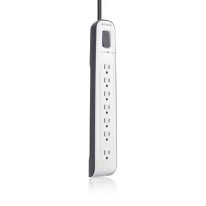 7-Outlet Surge Protector Power Strip, 2000J, 12ft Cord, Angled Plug power strip surge protector, telephone line protection, angled plug, home office, entertainment center 7-Outlet Surge Protector Power Strip, 2000J, 12ft Cord, Angled Plug power strip surge protector, telephone line protection, angled plug, home office, entertainment center