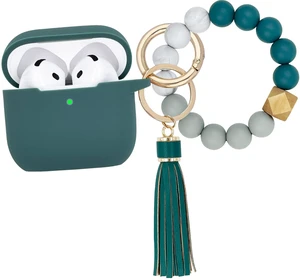 Compatible with AirPods 4 Case Cover, Soft Silicone Protective Cover with Bracelet Keychain, Compatible with Apple AirPods 4th Generation Wireless Earbuds (Pine Green) Compatible with AirPods 4 Case Cover, Soft Silicone Protective Cover with Bracelet Keychain, Compatible with Apple AirPods 4th Generation Wireless Earbuds (Pine Green)