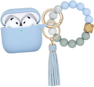 Compatible with AirPods 4 Case Cover, Soft Silicone Protective Cover with Bracelet Keychain, Compatible with Apple AirPods 4th Generation Wireless Earbuds (Sky Blue) Compatible with AirPods 4 Case Cover, Soft Silicone Protective Cover with Bracelet Keychain, Compatible with Apple AirPods 4th Generation Wireless Earbuds (Sky Blue)