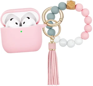 Compatible with AirPods 4 Case Cover, Soft Silicone Protective Cover with Bracelet Keychain, Compatible with Apple AirPods 4th Generation Wireless Earbuds (Pink) Compatible with AirPods 4 Case Cover, Soft Silicone Protective Cover with Bracelet Keychain, Compatible with Apple AirPods 4th Generation Wireless Earbuds (Pink)