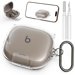 Case for Beats Powerbeats Fit 2025, Clear TPU Protective Cover Premium Metal Carabiner & Cleaning Kit, Shockproof Skin for Powerbeats Fit Case Cover (Clear) Case for Beats Powerbeats Fit 2025, Clear TPU Protective Cover Premium Metal Carabiner & Cleaning Kit, Shockproof Skin for Powerbeats Fit Case Cover (Clear)