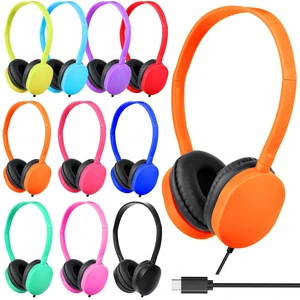 USB C Kids Headphones Bulk for Classroom School 10 Pack,Wired On-Ear USB Type C Headphones for Children Teens Boys Girl Tablet Travel Testing Mixed Colors USB C Kids Headphones Bulk for Classroom School 10 Pack,Wired On-Ear USB Type C Headphones for Children Teens Boys Girl Tablet Travel Testing Mixed Colors