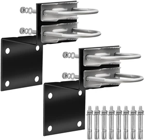 Antenna Pole Mount Bracket Kits - 2 Set Black-Coated Antenna Pole Mast Mount Bracket with Double U-Bracket Assembly + 8 Screws for Outside Home Antenna Pole Holder Antenna Pole Mount Bracket Kits - 2 Set Black-Coated Antenna Pole Mast Mount Bracket with Double U-Bracket Assembly + 8 Screws for Outside Home Antenna Pole Holder