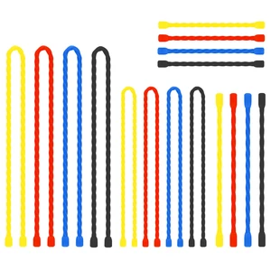 16Pcs 3-18Inch Silicone Cable Ties Reusable Steel-Core Twist Tie Wire Strap Rubber ties for Bundling and Organizing Colorful Bendable Holder Strap for Indoor and Out All Purpose, 4 Colors 16Pcs 3-18Inch Silicone Cable Ties Reusable Steel-Core Twist Tie Wire Strap Rubber ties for Bundling and Organizing Colorful Bendable Holder Strap for Indoor and Out All Purpose, 4 Colors