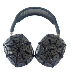 Rhinestones Spider Web AirPods Max Cover Black Glittering Headphones Case for Apple Airpods Max Cute Airpod Pro Max Ear Covers Protective Accessories (Black Web) Rhinestones Spider Web AirPods Max Cover Black Glittering Headphones Case for Apple Airpods Max Cute Airpod Pro Max Ear Covers Protective Accessories (Black Web)