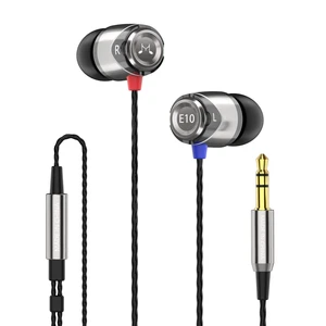 E10 Wired Earbuds, No Mic, Premium Hi-Fi, 3.5mm Jack, Gunmetal Rich punchy bass, Full layered audio, All-metal build, Tangle-free cable, Passive noise isolation, Ergonomic comfortable fit E10 Wired Earbuds, No Mic, Premium Hi-Fi, 3.5mm Jack, Gunmetal Rich punchy bass, Full layered audio, All-metal build, Tangle-free cable, Passive noise isolation, Ergonomic comfortable fit