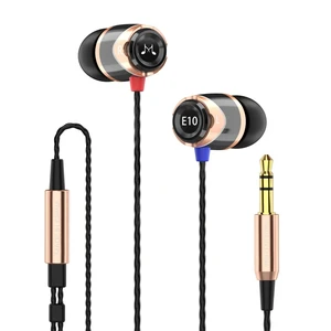E10 Wired Earbuds, No Mic, Premium Hi-Fi, 3.5mm Jack, Gold Rich punchy bass, Full layered audio, All-metal build, Tangle-free cable, Passive noise isolation, Ergonomic comfortable fit E10 Wired Earbuds, No Mic, Premium Hi-Fi, 3.5mm Jack, Gold Rich punchy bass, Full layered audio, All-metal build, Tangle-free cable, Passive noise isolation, Ergonomic comfortable fit