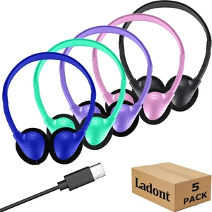5 Pack Bulk Headphones for Kids, Type-C, USB C Wired Headphones for Chromebook Laptop PC, Wholesale Children Student Headset for School Classroom, Mixed Colors 5 Pack Bulk Headphones for Kids, Type-C, USB C Wired Headphones for Chromebook Laptop PC, Wholesale Children Student Headset for School Classroom, Mixed Colors