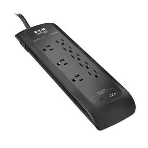 Eaton TLP88DBUC 8 Outlet Flat Plug Surge Protector + USB & USB-C Eaton TLP88DBUC 8 Outlet Flat Plug Surge Protector + USB & USB-C