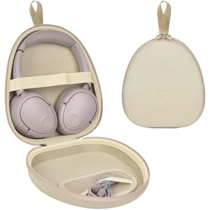 Hard Shell Headphone Case with Secure Strap and Cable Pocket, Beige 7.87 x 6.8 x 0.9" Interior, Shock-Resistant EVA for Commuters, Students and Travelers, Fits Most Foldable Over-Ear Headphone Hard Shell Headphone Case with Secure Strap and Cable Pocket, Beige 7.87 x 6.8 x 0.9" Interior, Shock-Resistant EVA for Commuters, Students and Travelers, Fits Most Foldable Over-Ear Headphone