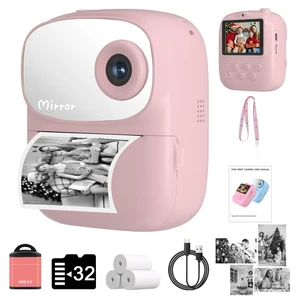 Kids Camera Instant Print for Kids with Mirror, HD Dual-Lens Selfie Digital Camera with 3 Rolls Print Paper & 32GB Card, Holiday Birthday Gifts Toys for Girls Boys Toddler.(Pink) Kids Camera Instant Print for Kids with Mirror, HD Dual-Lens Selfie Digital Camera with 3 Rolls Print Paper & 32GB Card, Holiday Birthday Gifts Toys for Girls Boys Toddler.(Pink)