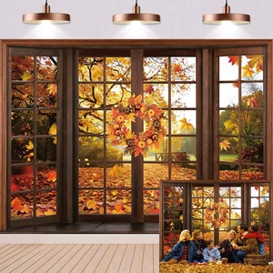 Fall Window Backdrop Autumn Forest Scene Maple Leaf Photography Background Fall Harvest Thanksgiving Day Kids Adults Baby Shower Birthday Party Decoration Photo Shoot Prop (10x8FT) Fall Window Backdrop Autumn Forest Scene Maple Leaf Photography Background Fall Harvest Thanksgiving Day Kids Adults Baby Shower Birthday Party Decoration Photo Shoot Prop (10x8FT)