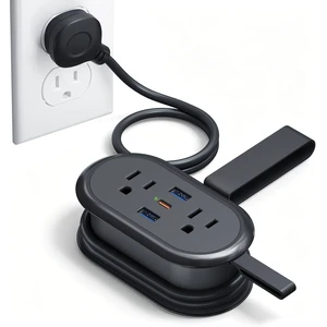 PD 20W Travel Power Strip 4 AC Outlets, 2 USB-A & 1 USB-C Ports 4.6FT Wrapped Travel Extension Cord with Flat Plug, Cruise Approved Power Strip for Travel, Hotel, No Surge Protection, Black PD 20W Travel Power Strip 4 AC Outlets, 2 USB-A & 1 USB-C Ports 4.6FT Wrapped Travel Extension Cord with Flat Plug, Cruise Approved Power Strip for Travel, Hotel, No Surge Protection, Black