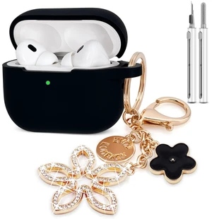 Compatible with AirPods Pro 2nd Generation Case with Cleaner Kit, Silicone Protective Case for Apple AirPod Pro 2nd/1st Earbuds Wireless Charging Cases with Bling Keychain (Black) Compatible with AirPods Pro 2nd Generation Case with Cleaner Kit, Silicone Protective Case for Apple AirPod Pro 2nd/1st Earbuds Wireless Charging Cases with Bling Keychain (Black)