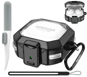 Galaxy Buds Pro 2 Case - Compatible with Samsung Galaxy Buds 2 Pro, Live, FE 2023; Transparent Protective Case with Keychain (Anti-Drop Lock), Black Galaxy Buds Pro 2 Case - Compatible with Samsung Galaxy Buds 2 Pro, Live, FE 2023; Transparent Protective Case with Keychain (Anti-Drop Lock), Black