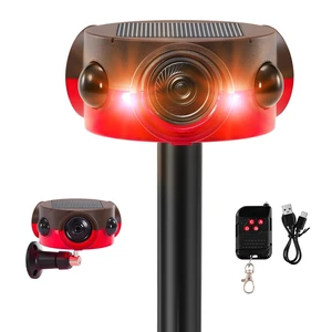Solar Outdoor Motion Sensor Alarm - 30s Custom Recording, 120dB Siren 14 Sounds, 360° Motion Detector Alarm with Remote Controller for Home, Villa, Farm, Barn Solar Outdoor Motion Sensor Alarm - 30s Custom Recording, 120dB Siren 14 Sounds, 360° Motion Detector Alarm with Remote Controller for Home, Villa, Farm, Barn