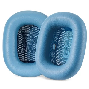 Sheepskin Leather Replacement air pods max Ear Cushions Pads Compatible with Apple AirPods Max Headphones (Sky Blue). Easy DIY Fit High-Density Foam Strong Magnet Sheepskin Leather Replacement air pods max Ear Cushions Pads Compatible with Apple AirPods Max Headphones (Sky Blue). Easy DIY Fit High-Density Foam Strong Magnet