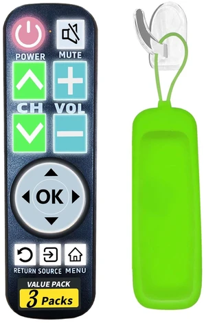 Backlit Big Button TV Remote Replacement for Vizio TV with Cover & Hook, Universal Remote No Setup for Seniors People with Poor Vision,Parkinson's Disease Patient Backlit Big Button TV Remote Replacement for Vizio TV with Cover & Hook, Universal Remote No Setup for Seniors People with Poor Vision,Parkinson's Disease Patient
