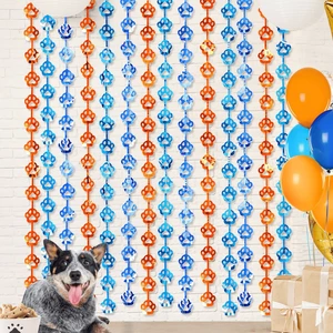 Blue Dog Birthday Decorations, 2 Pack Paw Foil Fringe Curtains Orange and Blue Dog Paw Birthday Party Supplies, 3.3x6.6ft Photo Booth Props Backdrop Streamers, Doorway Room Decor for Kids Blue Dog Birthday Decorations, 2 Pack Paw Foil Fringe Curtains Orange and Blue Dog Paw Birthday Party Supplies, 3.3x6.6ft Photo Booth Props Backdrop Streamers, Doorway Room Decor for Kids