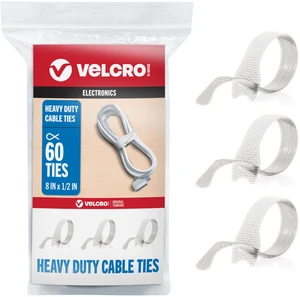 Heavy Duty ONE-WRAP Cable Ties, 8in x 1/2in, White, 60 Pack Heavy Duty Wire Management For Cord Bundling In Home Offices, Workstations And Data Centers; Reusable Pre Cut Straps Heavy Duty ONE-WRAP Cable Ties, 8in x 1/2in, White, 60 Pack Heavy Duty Wire Management For Cord Bundling In Home Offices, Workstations And Data Centers; Reusable Pre Cut Straps