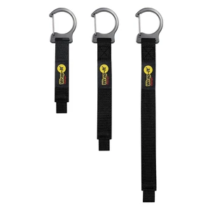 Quick Clips - Assorted 3-Pack Black Cable Straps with Metal Clips for Hanging Garage Accessories and Extension Cord or Hose Hanger Quick Clips - Assorted 3-Pack Black Cable Straps with Metal Clips for Hanging Garage Accessories and Extension Cord or Hose Hanger