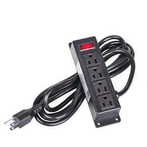 Mountable Furniture Power Strip with 4 Outlets, 10ft Cord Wall Mount Power Unit, Flat Plug Outlet for Desk, Cabinet or Workbench Applications, Black Mountable Furniture Power Strip with 4 Outlets, 10ft Cord Wall Mount Power Unit, Flat Plug Outlet for Desk, Cabinet or Workbench Applications, Black