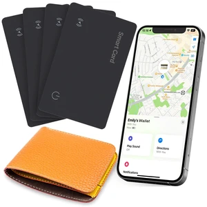 Wallet Tracker Card, Rechargeable, Works with Apple Find My, 4 Pack Apple MFi Certified Slim Tracking Card With Wireless Charging For Wallets, Passports And Luggage, IP68 Waterproof, iOS Only Wallet Tracker Card, Rechargeable, Works with Apple Find My, 4 Pack Apple MFi Certified Slim Tracking Card With Wireless Charging For Wallets, Passports And Luggage, IP68 Waterproof, iOS Only