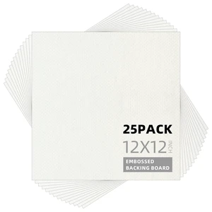 25 Pack Embossed Backing Boards, 12x12 Uncut White Mat Boards Acid Free Backer Boards Ideal for Photos, Pictures, Prints, Frames, and Artwork 25 Pack Embossed Backing Boards, 12x12 Uncut White Mat Boards Acid Free Backer Boards Ideal for Photos, Pictures, Prints, Frames, and Artwork