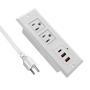 20W Recessed Power Strip USB C Fast Charge Desk Power Outlet Type C Flush Mounted Extension Power Plug for Conference Countertop Desktop Drawer Sofa ETL Listed (White) 20W Recessed Power Strip USB C Fast Charge Desk Power Outlet Type C Flush Mounted Extension Power Plug for Conference Countertop Desktop Drawer Sofa ETL Listed (White)