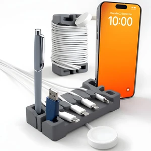 DeskBrick 2PK Silicone + Steel-Weighted Cord Holders for Desks. Weighted Cord Organizers & Cable Management for Desktops. Useful Phone Accessories & Cable Holders for Offices. No Adhesive. Gray DeskBrick 2PK Silicone + Steel-Weighted Cord Holders for Desks. Weighted Cord Organizers & Cable Management for Desktops. Useful Phone Accessories & Cable Holders for Offices. No Adhesive. Gray
